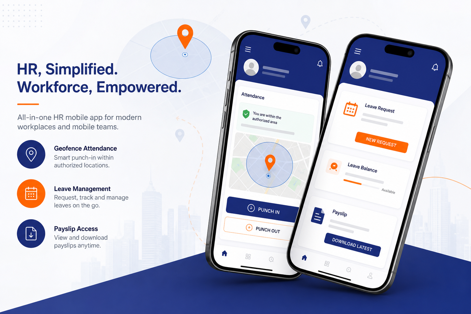 Employee using the Saptta mobile self-service portal to check attendance and apply for leave